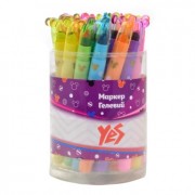 Маркер текстовий, гелевий, мікс 6 кольорів, 390441, YES